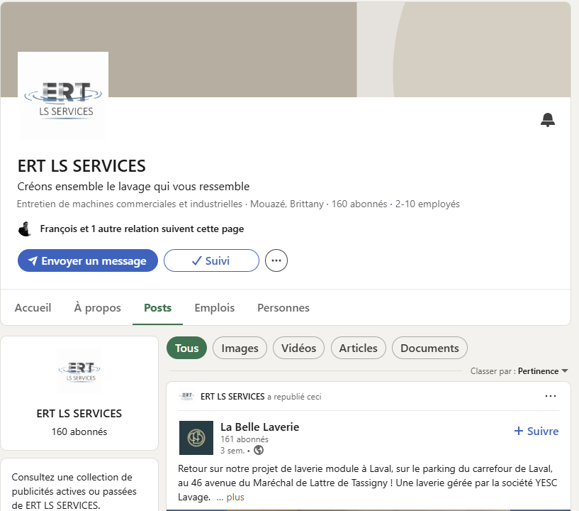 Compte LinkedIn ERT LS Services
