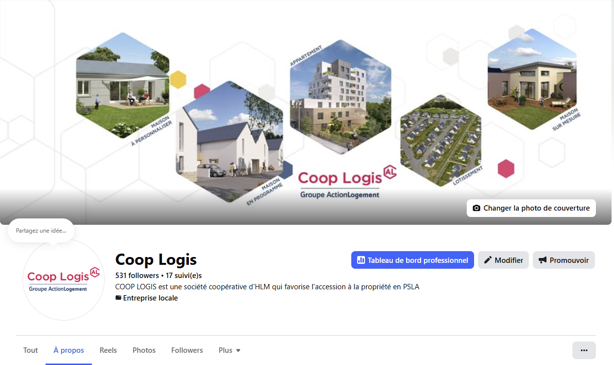 Compte Facebook Coop Logis